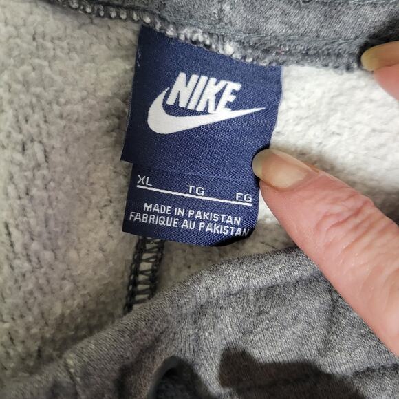 VTG Y2K Nike Gray Sweatpants Size XL Blue Tag Athletic Fleece Pockets *FLAW - Picture 5 of 10